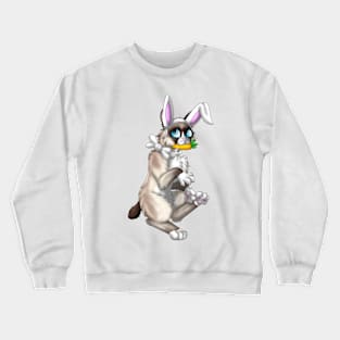 Bobtail BunnyCat: Snowshoe Point (White) Crewneck Sweatshirt